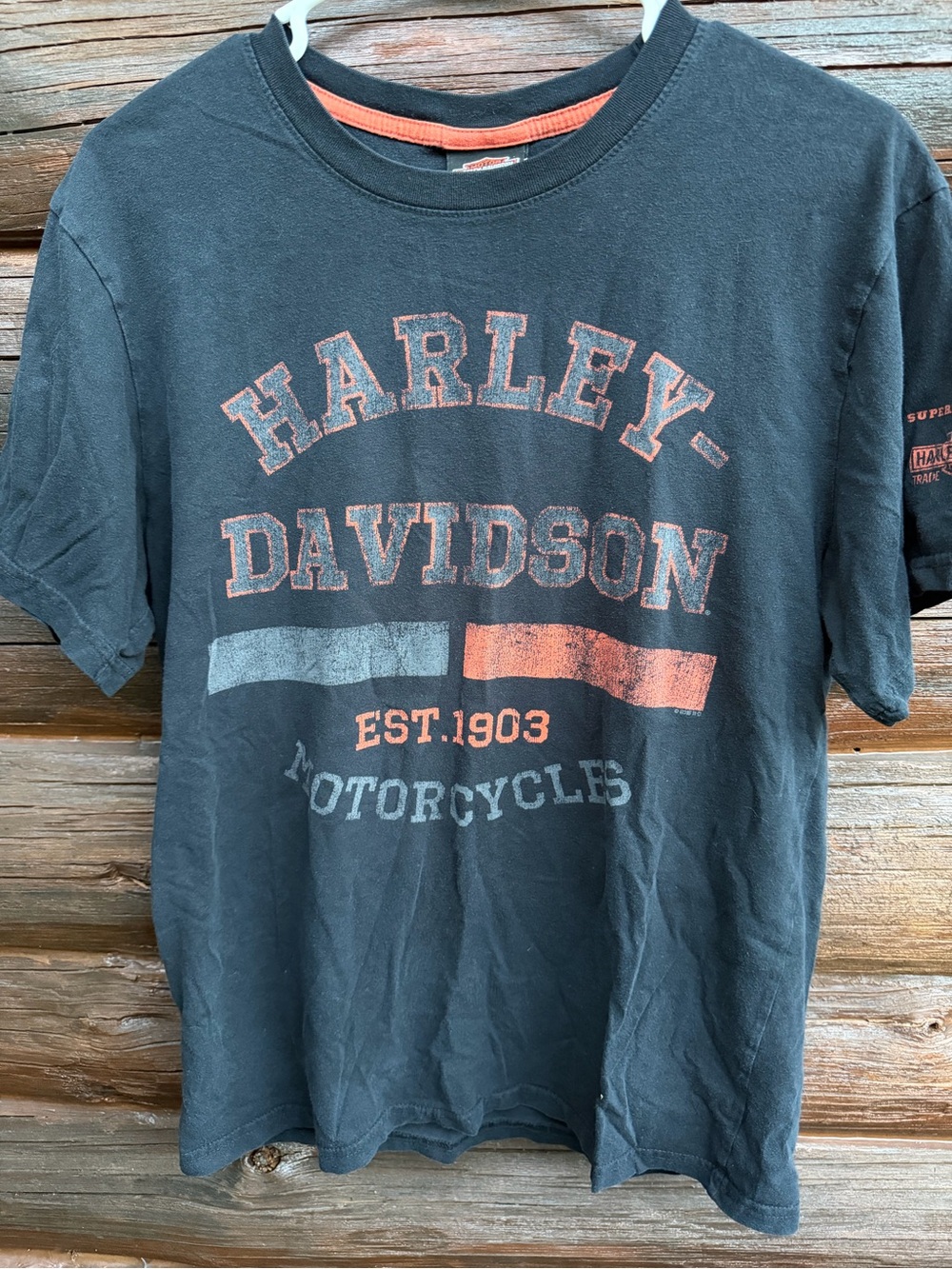 Harley Davidson T Shirt Mens M Gray Distressed Est 1903 Short Sleeve Graphic Tee
